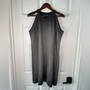 525 American Halter Terry Sweater Dress Charcoal Grey Ombré Womens Size Small